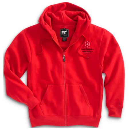 Adult White Bear Heavyweight Full Zip Hoody-TALL